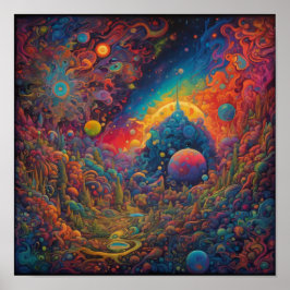 Póster Tierra psicodélica de lo desconocido