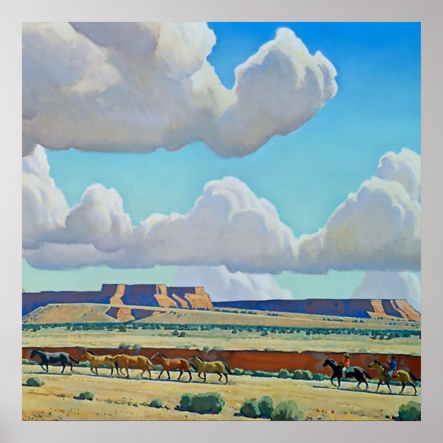 Póster "Tierra salvaje del Navajo" por Maynard Dixon (Frente)