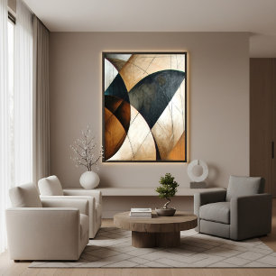 Póster Tierra Texturizada Geométrica Abstracta Moderna