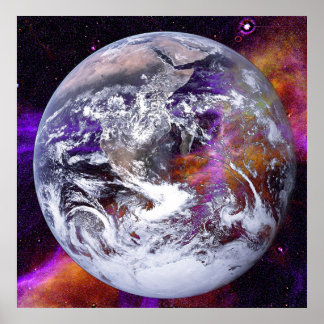 Póster Tierra Transparente En Nebulosa