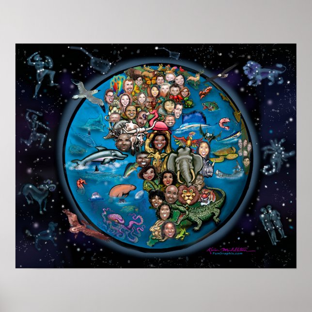 Póster Tierra y constelaciones (Frente)
