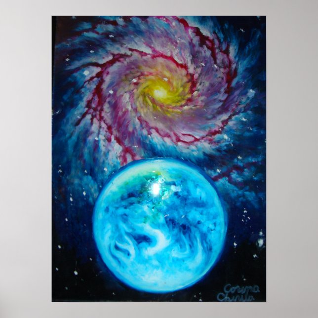 Póster Tierra y galaxia (Frente)