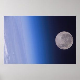 Póster Tierra y Luna desde la Estación Espacial Internaci