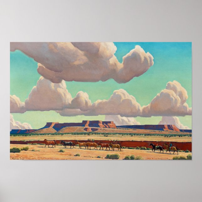 Póster Tierras anchas del Navajo por Maynard Dixon (Frente)