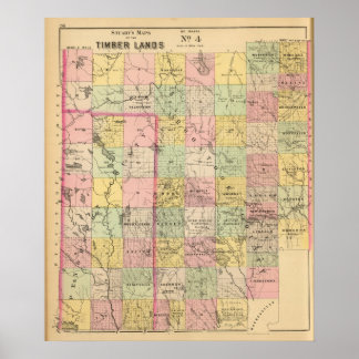 Póster Tierras de la madera 4 Atlas Map