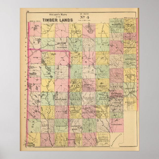 Póster Tierras de la madera 4 Atlas Map (Frente)
