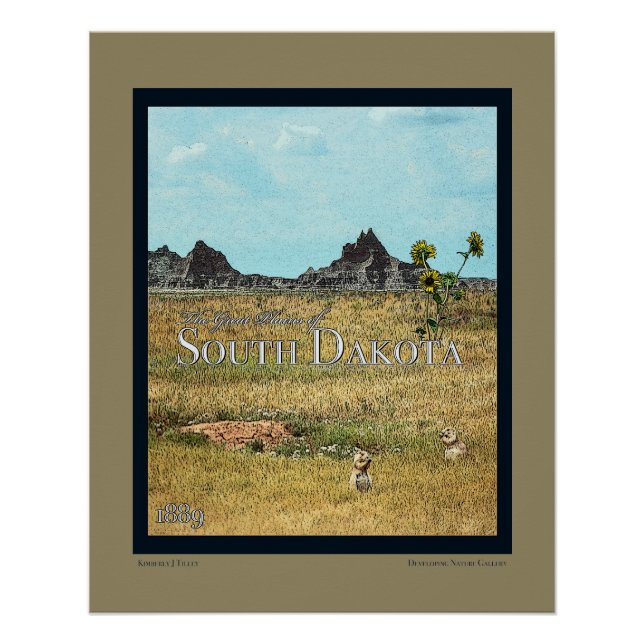 Póster Tierras de pradera de Dakota del Sur (Anverso)