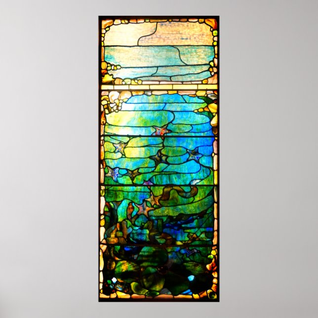 Póster Tiffany de vidrio manchado de mar de estrella (Frente)