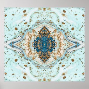 Póster Tiffany Gold: Marble de lujo sin soldadura