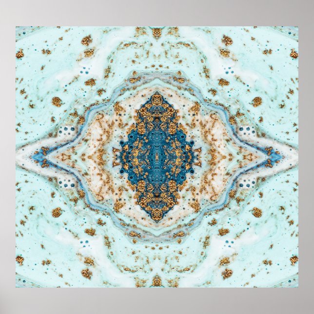 Póster Tiffany Gold: Marble de lujo sin soldadura (Frente)