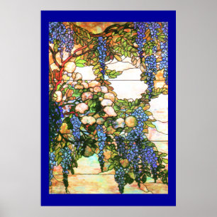 Póster Tiffany Stained Glass Wisteria Print