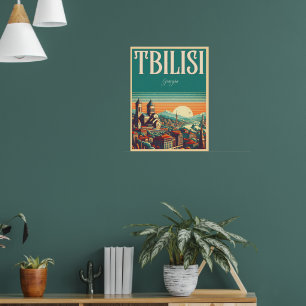 Póster Tiflis Capital de Georgia, regalos de recuerdo ret