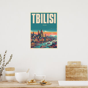 Póster Tiflis Capital de Georgia, regalos de recuerdo ret