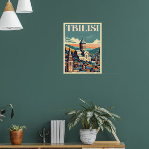 Póster Tiflis Capital de Georgia, regalos de recuerdo ret