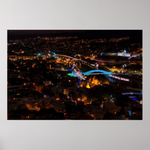 Póster Tiflis de noche