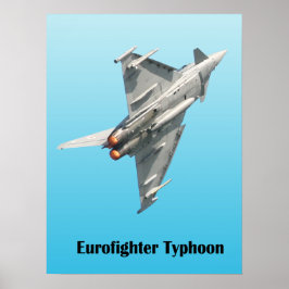 Póster Tifón Eurofighter de fondo azul