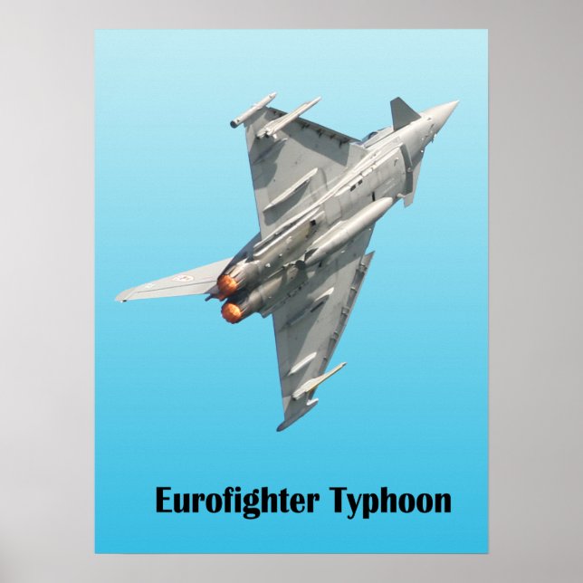 Póster Tifón Eurofighter de fondo azul (Frente)