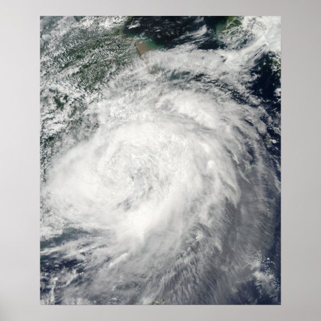 Póster Tifón Morakot sobre China (Frente)