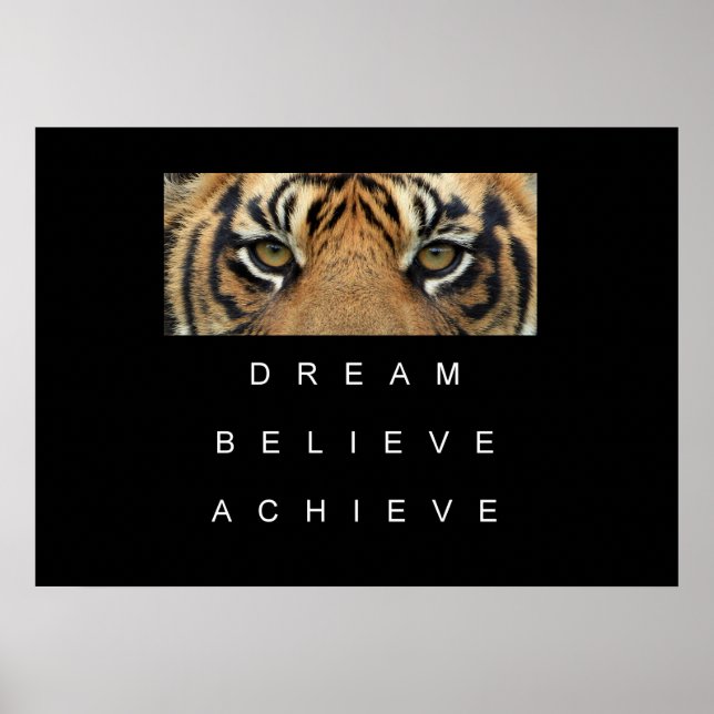 Póster tiger achievement success motivation inspiration (Frente)