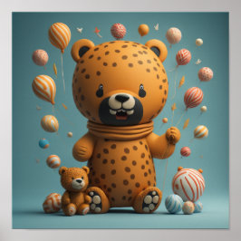 Póster Tiger Cute baby