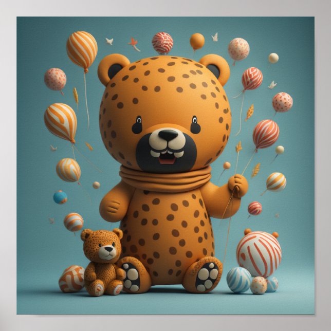 Póster Tiger Cute baby (Frente)