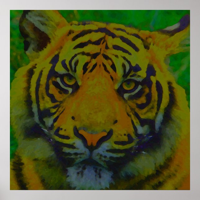Póster Tiger Eyes Pop Art (Frente)