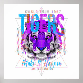 Póster Tiger Face Art