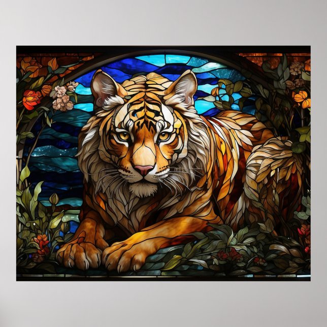 Póster *~* TIGER Golden AP68 Vidrio de fantasía manchado  (Frente)