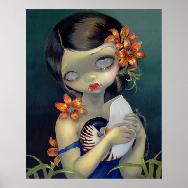 Póster Tiger Lily, Tiger Nautilus ART PRINT gran eye hada (Frente)