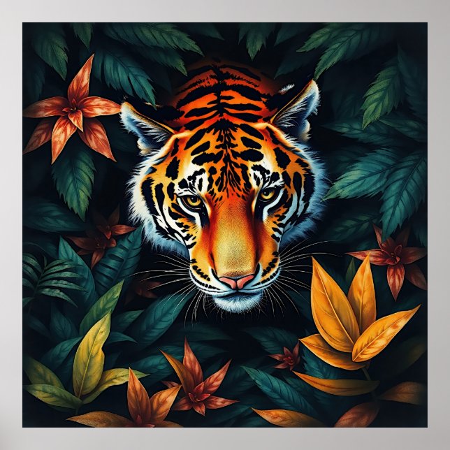 Póster “Tiger of Mine” – Colourful Tiger Portrait (Frente)