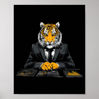 Póster Tiger Working Portrait Drawing Artwork Animal Artw