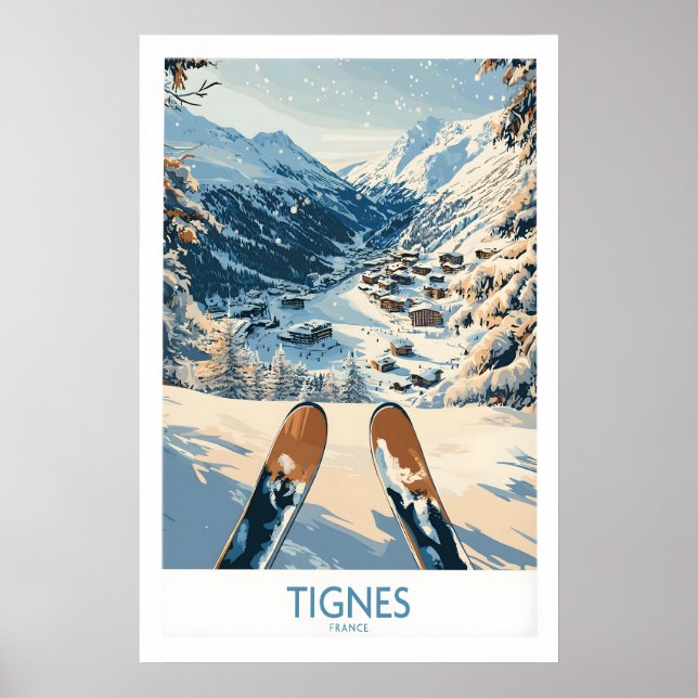 Póster Tignes Imprimir Francia 1 (Frente)