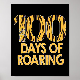 Póster Tigre, 100 días de diversión, 100 días de colegio
