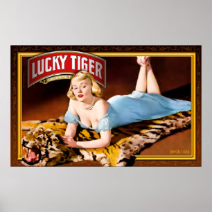 Póster Tigre afortunado