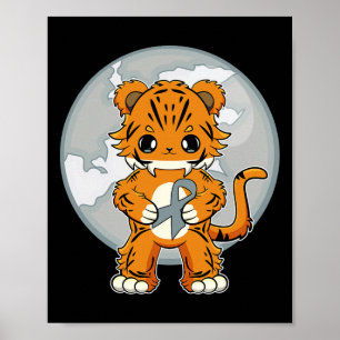 Póster Tigre Anime Gato Conciencia de Dislexia 