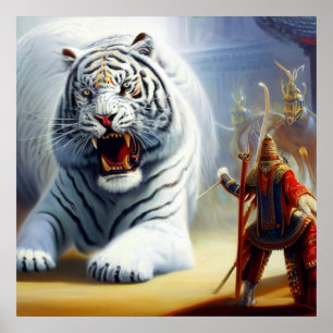 Póster Tigre blanco chino (10)
