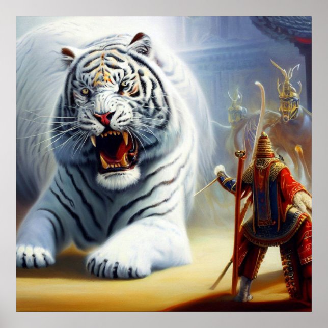 Póster Tigre blanco chino (10) (Frente)
