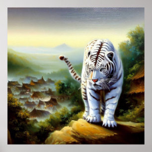 Póster Tigre blanco chino (12)