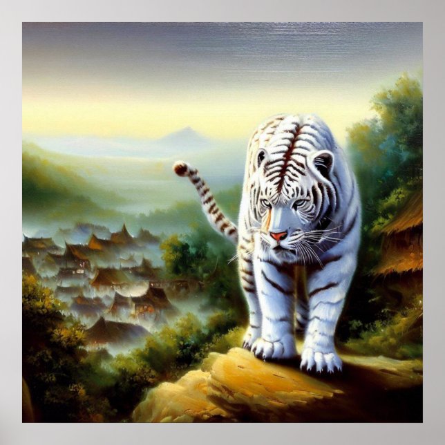 Póster Tigre blanco chino (12) (Frente)