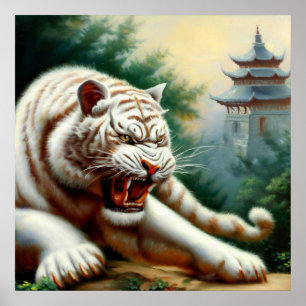Póster Tigre blanco chino (2)