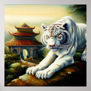 Póster Tigre blanco chino (23)