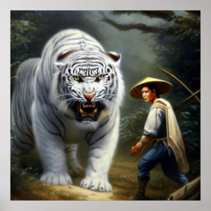Póster Tigre blanco chino (25)