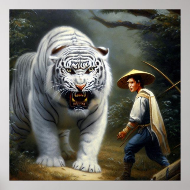 Póster Tigre blanco chino (25) (Frente)