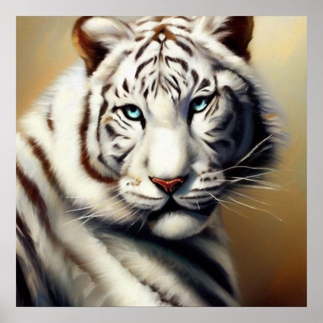 Póster Tigre blanco chino (3) (Frente)