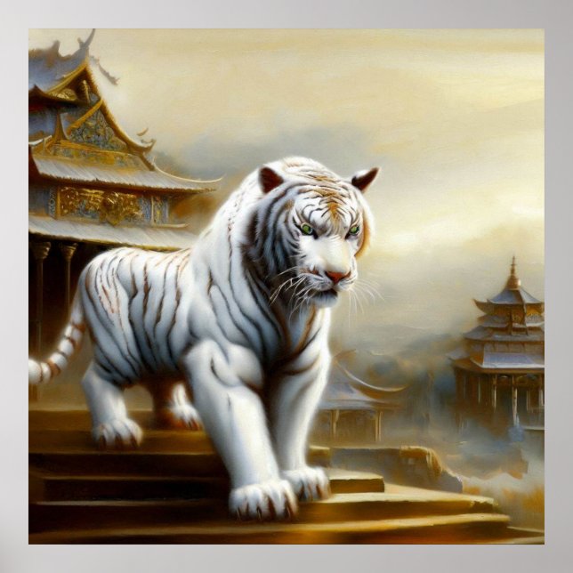 Póster Tigre blanco chino (5) (Frente)