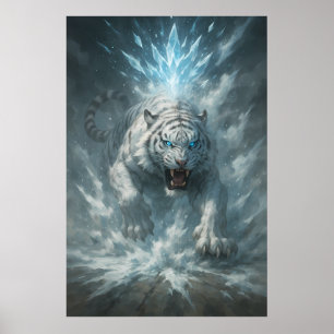 Póster Tigre Blanco de Escarcha – Emperador del Reino Con