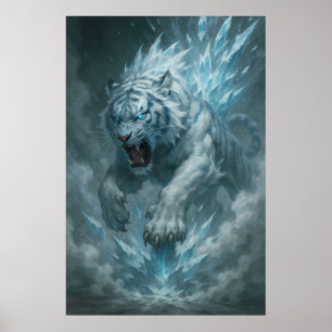 Póster Tigre Blanco de Escarcha – Emperador del Reino Con
