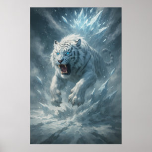 Póster Tigre Blanco de Escarcha – Emperador del Reino Con