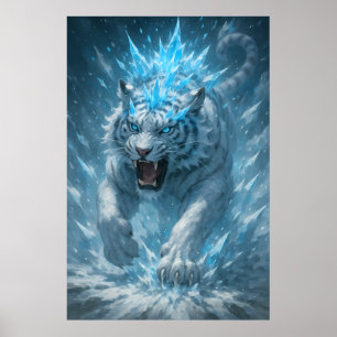 Póster Tigre Blanco de Escarcha - Emperador del Reino Con