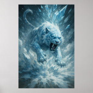 Póster Tigre Blanco de Escarcha – Emperador del Reino Con
